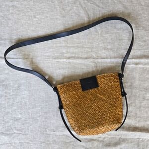 All Saints EBRO straw crossbody bag